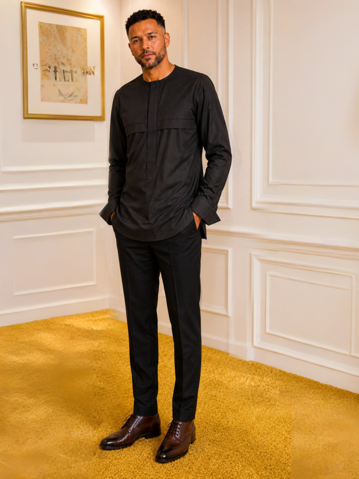 Onyx Black Utility Kaftan Set